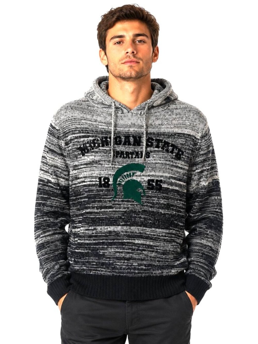 Michigan State Spartans Sweater Hoodie Size XS Distressed Logo Pullover Unisex